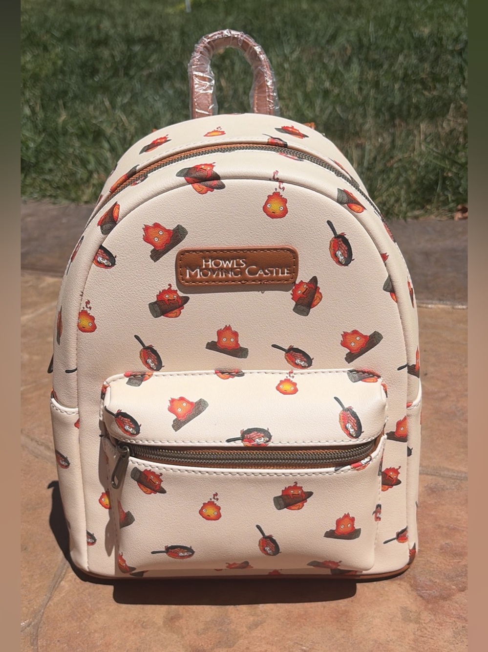 Loungefly Howl’s moving Castle Calcifer Mini Backpack - Brown & Cream